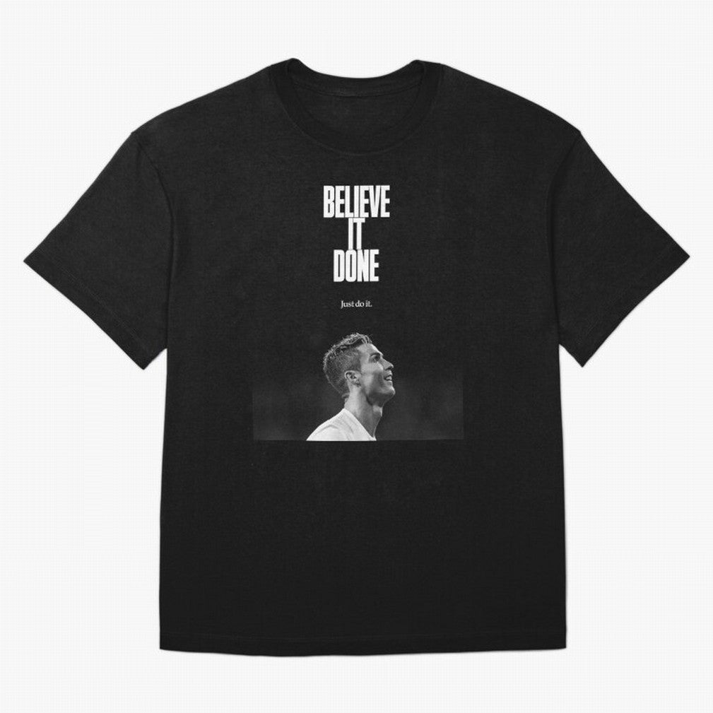CRISTIANO RONALDO BELIVE IT DONE Oversized T-Shirt Celebrate the Magic of FIFA World Cup 2026 Spirit, Built around Portugal, Spain and Germany, Haaland, Football History, Final Match Energy, Crowd Noise and Once in a Lifetime Moments; Made for Die