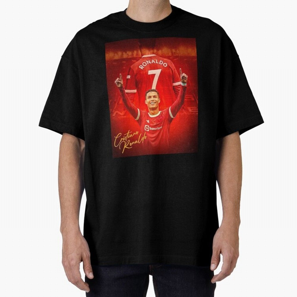 Cristiano Ronaldo Poster Oversized T-Shirt Celebrate Global Football Passion for FIFA World Cup 2026 USA Canada Mexico, Filled with Messi and Cristiano Ronaldo, England, France and Netherlands, Match Day Excitement, Supporter Culture, Golden Goals
