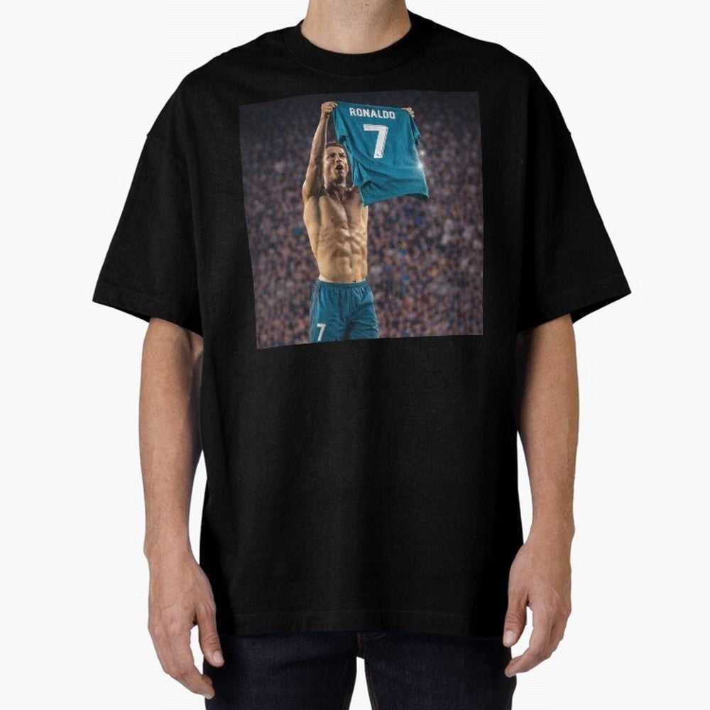 Ronaldo Holding Number Seven Shirt Oversized T-Shirt Show Your Love for the FIFA World Cup 2026 USA Canada Mexico Journey through CR7 and Messi Highlights, Portugal Pride, Football History, Final Match Energy, Crowd Noise and Once in a Lifetime