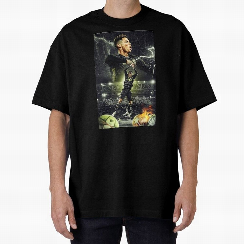 Ronaldo Illustration iPhone Case Oversized T-Shirt Show Fan Pride Across FIFA World Cup 2026 for Fans of Messi and Cristiano Ronaldo and Brazil, Bringing Classic Soccer Heritage, Championship Pressure, Fan Loyalty and International Pride; Ideal for