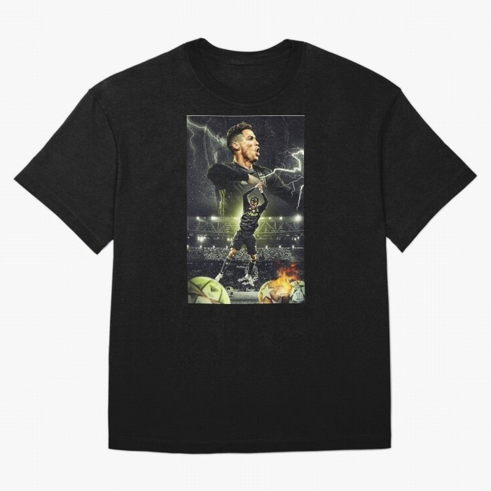 Ronaldo Illustration iPhone Case Oversized T-Shirt Show Fan Pride Across FIFA World Cup 2026 for Fans of Messi and Cristiano Ronaldo and Brazil, Bringing Classic Soccer Heritage, Championship Pressure, Fan Loyalty and International Pride; Ideal for