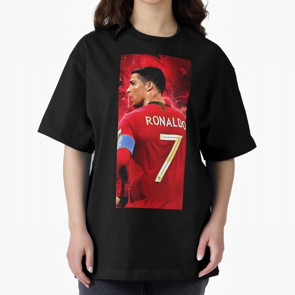 Cristiano Ronaldo Oversized T-Shirt Show Championship Spirit for Global Football Passion for FIFA World Cup 2026, Built around Messi, France and Portugal, Champion Mindset, Group Stage Buzz, Knockout Tension and Passionate Fan Culture; Perfect for