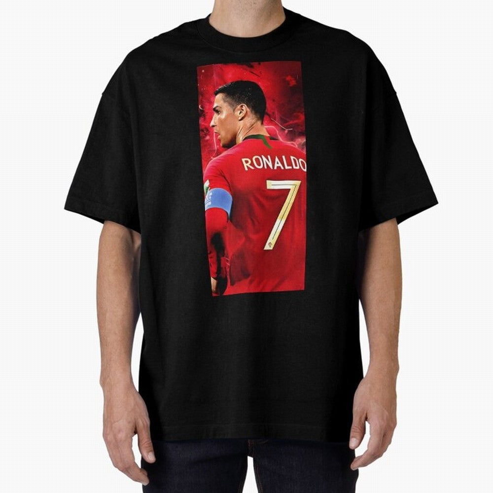 Cristiano Ronaldo Oversized T-Shirt Show Championship Spirit for Global Football Passion for FIFA World Cup 2026, Built around Messi, France and Portugal, Champion Mindset, Group Stage Buzz, Knockout Tension and Passionate Fan Culture; Perfect for