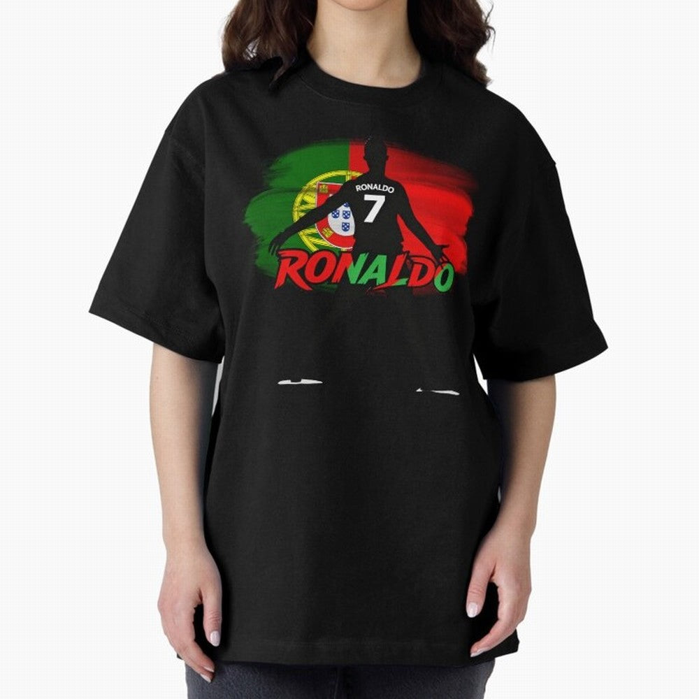 Portugal CR7 Fan World Cup Oversized T-Shirt Build the FIFA World Cup 2026 Journey through Messi, Neymar and Mbappe Highlights, England and Germany Pride, Match Day Excitement, Supporter Culture, Golden Goals and Global Football Passion; Great for