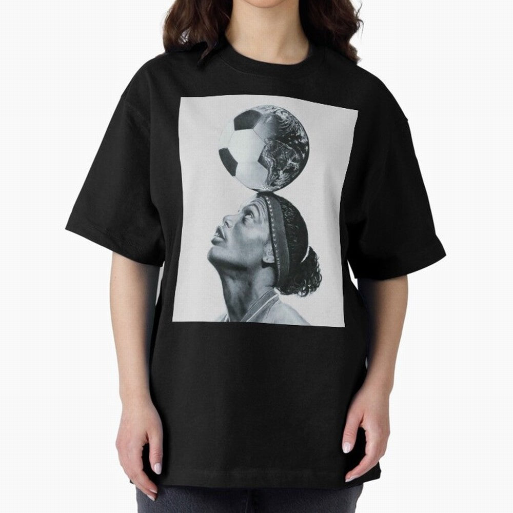 Art Ronaldinho Illustration Oversized T-Shirt Fuel Your Fan Pride for FIFA World Cup 2026 Group Stage Spirit, with France, Messi, Football History, Final Match Energy, Crowd Noise and Once in a Lifetime Moments; Created for Match Day Parties,