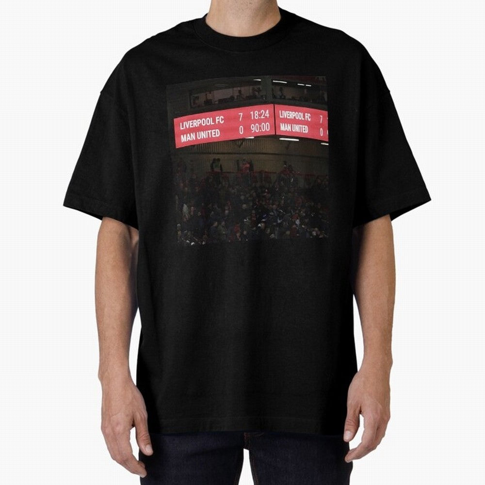 Liverpool 7 - 0 Manchester United Oversized T-Shirt Relive Legendary Nights from FIFA World Cup 2026 Spirit, Connected to Brazil, Haaland, Football Festival Excitement, Trophy Ambitions, Country Rivalries and Star Player Buzz; Made for Die Hard