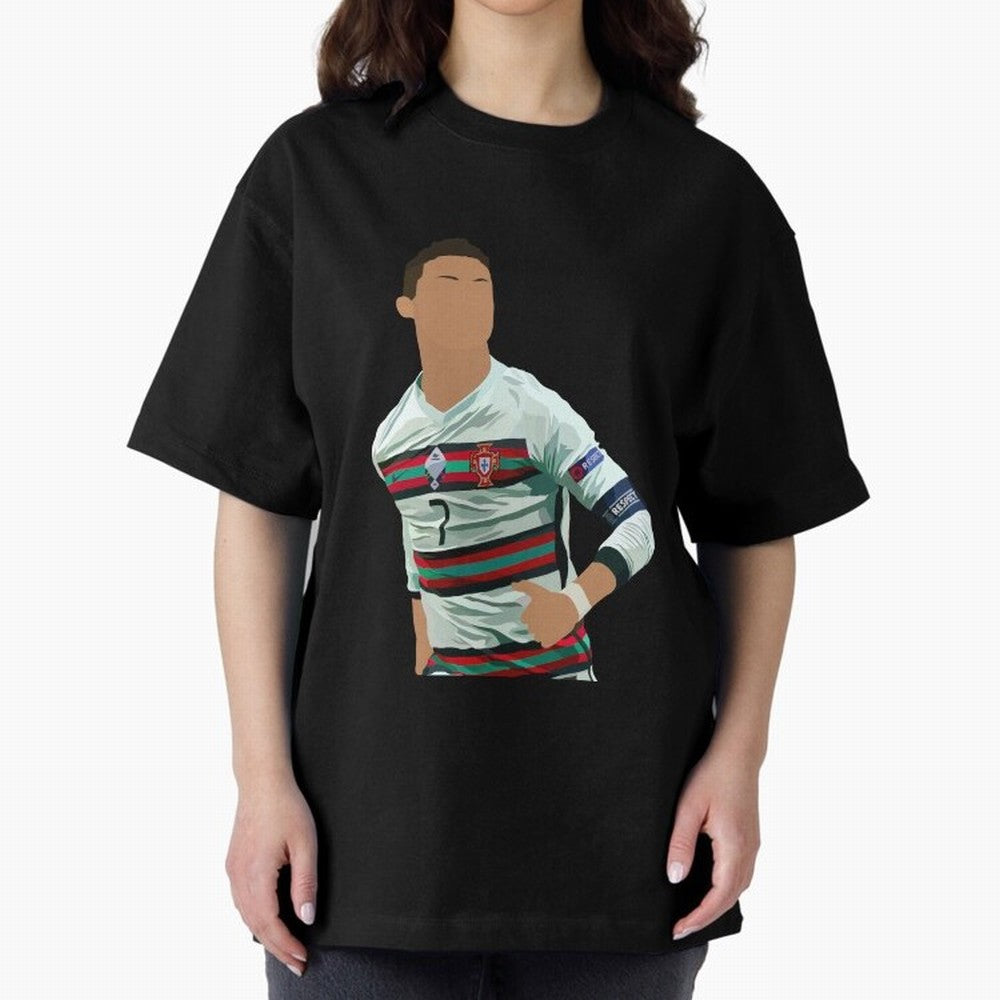 Cristiano Ronaldo Portugal Oversized T-Shirt Celebrate National Team Dreams in FIFA World Cup 2026 Spirit, Built around France and Portugal, Haaland and Mbappe, Championship Spirit, Famous Goals, Roaring Crowds and International Football Unity;