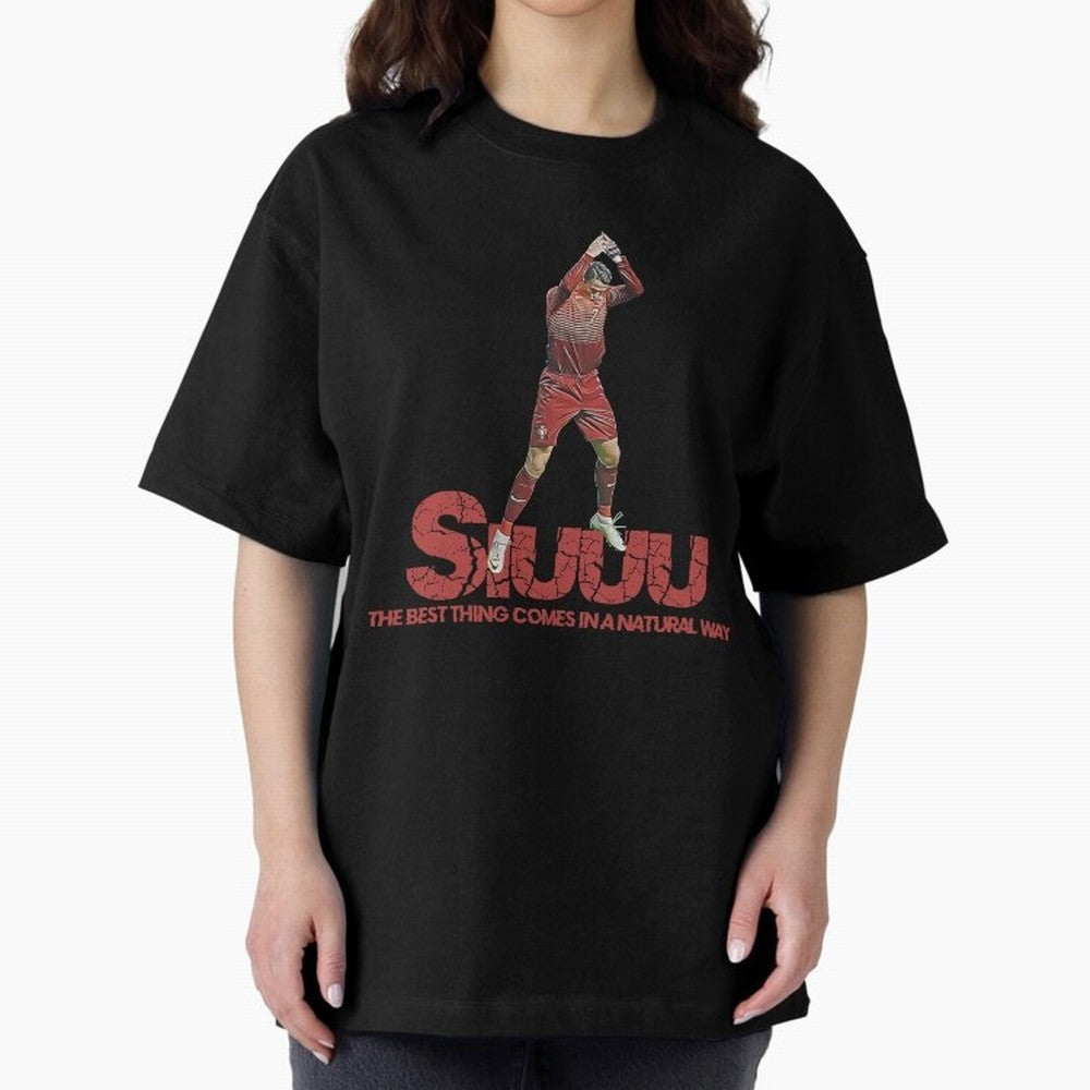 Cr7 Ronaldo Siuuu Oversized T-Shirt Follow FIFA World Cup 2026 USA Canada Mexico Spirit, Filled with England and Germany, CR7 and Messi, Vintage Soccer Flavor, Modern Football Stars, National Flags and Final Night Emotion; Great for Watch Parties,
