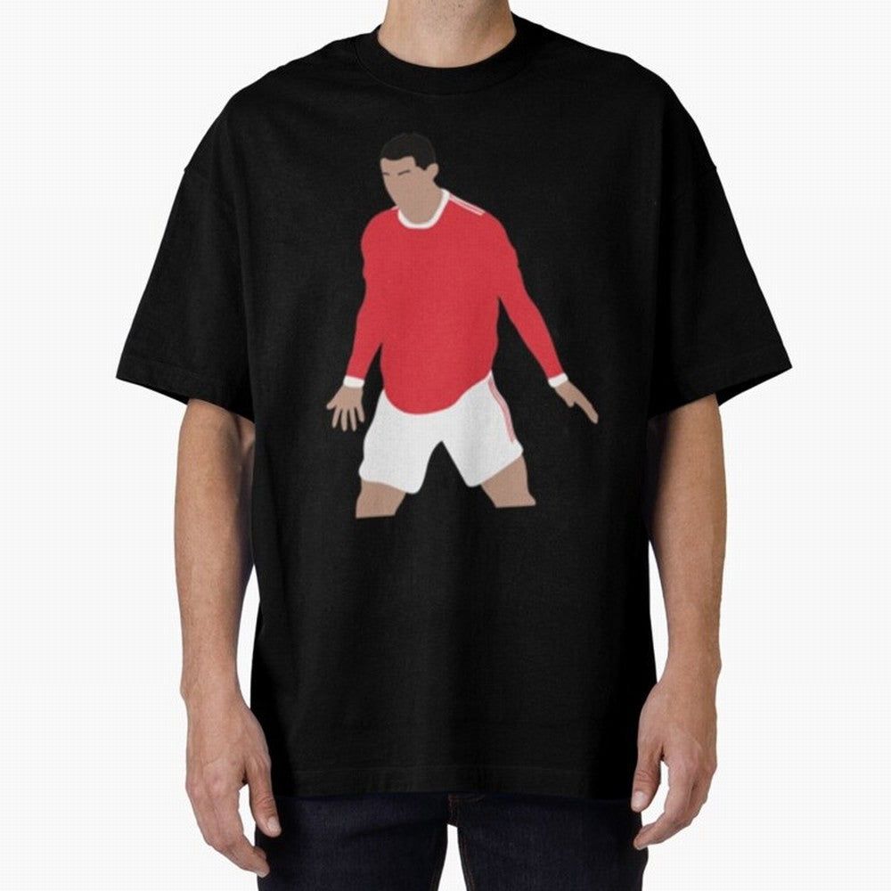 Cristiano Ronaldo Oversized T-Shirt Show Championship Spirit for Global Football Passion for FIFA World Cup 2026, Celebrating Haaland, Argentina, France and Brazil, Classic Soccer Heritage, Championship Pressure, Fan Loyalty and International