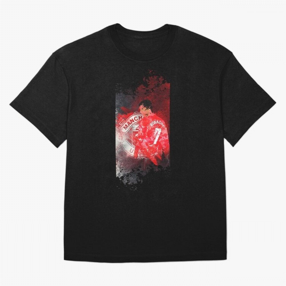 Ronaldo Illustration 003 Oversized T-Shirt Feel the Heartbeat of FIFA World Cup 2026 USA Canada Mexico Celebrating Messi, Neymar and Mbappe, Portugal Energy, Fan Favorite Moments, National Team Passion, Big Match Drama and Soccer History; Built for