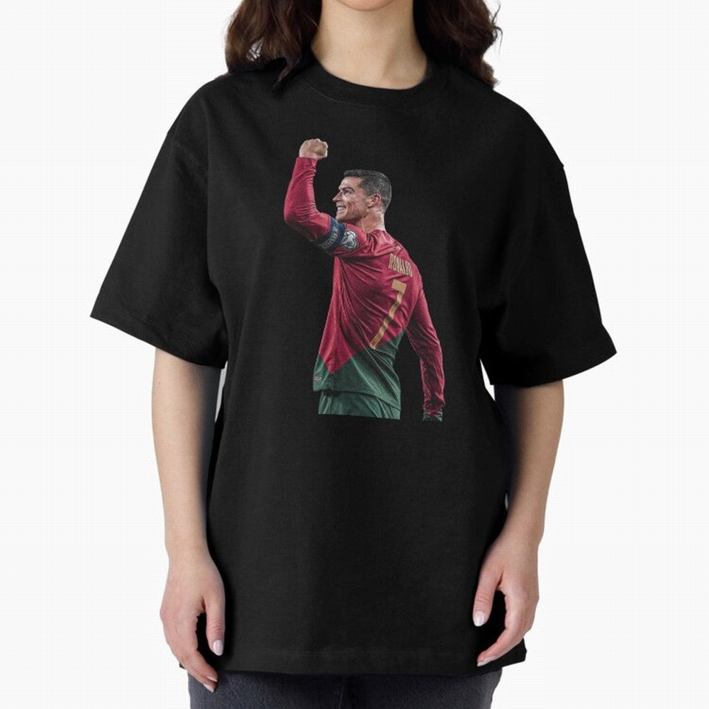 Cristiano Ronaldo Oversized T-Shirt Represent Match Day Hype around FIFA World Cup 2026 USA Canada Mexico, Haaland and Mbappe, Netherlands, Classic Soccer Heritage, Championship Pressure, Fan Loyalty and International Pride; Made for Collectors Who
