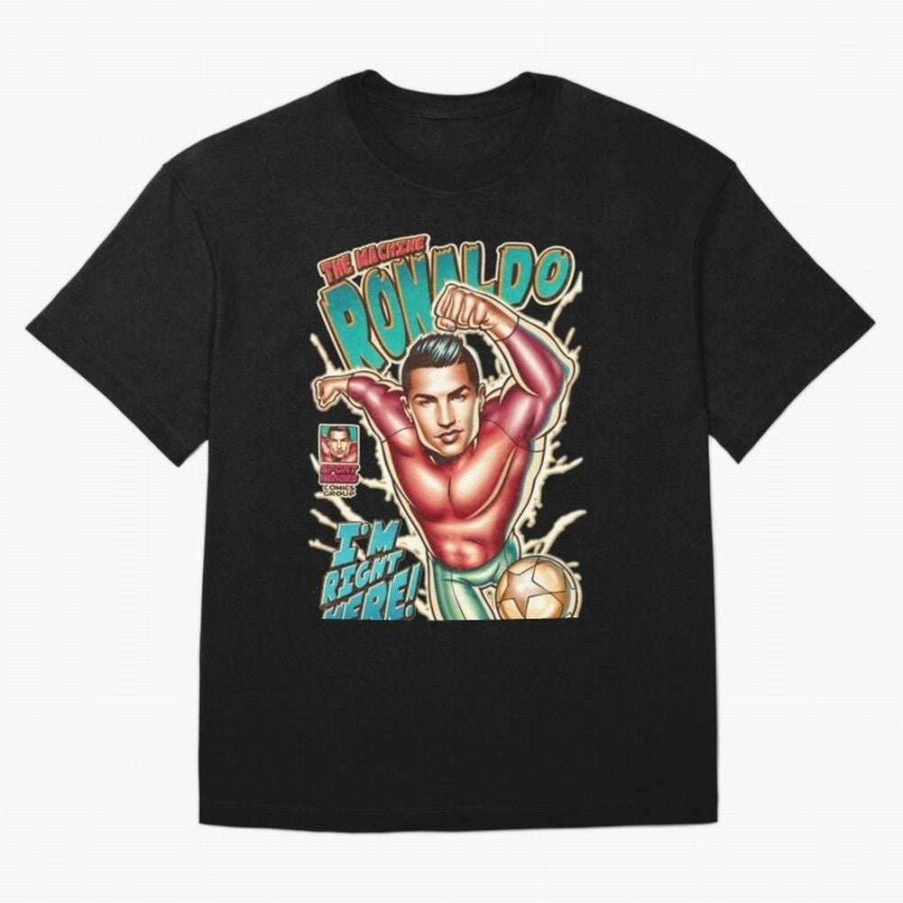 Cristiano Ronaldo The Machine Ronaldo Oversized T-Shirt Honor Match Day Hype around FIFA World Cup 2026 Group Stage, CR7 and Messi, France, Global Supporter Spirit, Legendary Goals, National Colors and Tournament Celebration; Great for Supporters