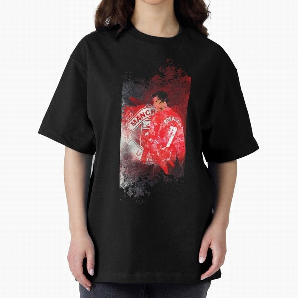Ronaldo Illustration 002 Oversized T-Shirt Show Your Tournament Heart for FIFA World Cup 2026 USA Canada Mexico Spirit, Highlighting Argentina and Brazil, Neymar, Goal Celebration Energy, Supporter Heritage, Football Icons and Worldwide Tournament