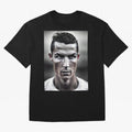 Cristiano Ronaldo Portrait Oversized T-Shirt Follow the Final Road of FIFA World Cup 2026 Group Stage for Fans of Mbappe and Neymar and Argentina, France and Brazil, Bringing Stadium Memories, Football Loyalty, International Chants and Championship