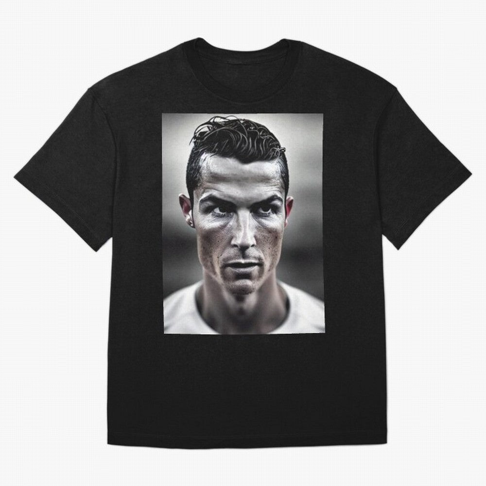 Cristiano Ronaldo Portrait Oversized T-Shirt Follow the Final Road of FIFA World Cup 2026 Group Stage for Fans of Mbappe and Neymar and Argentina, France and Brazil, Bringing Stadium Memories, Football Loyalty, International Chants and Championship