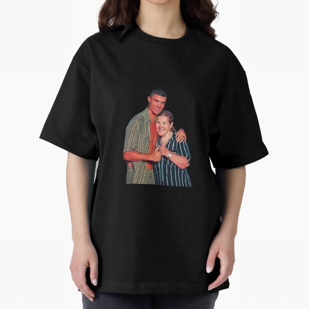 its criis with his mother Oversized T-Shirt Show Championship Spirit for FIFA World Cup 2026 Group Stage Featuring CR7 and Messi, England and Germany Energy, Fan Favorite Moments, National Team Passion, Big Match Drama and Soccer History; Ideal for