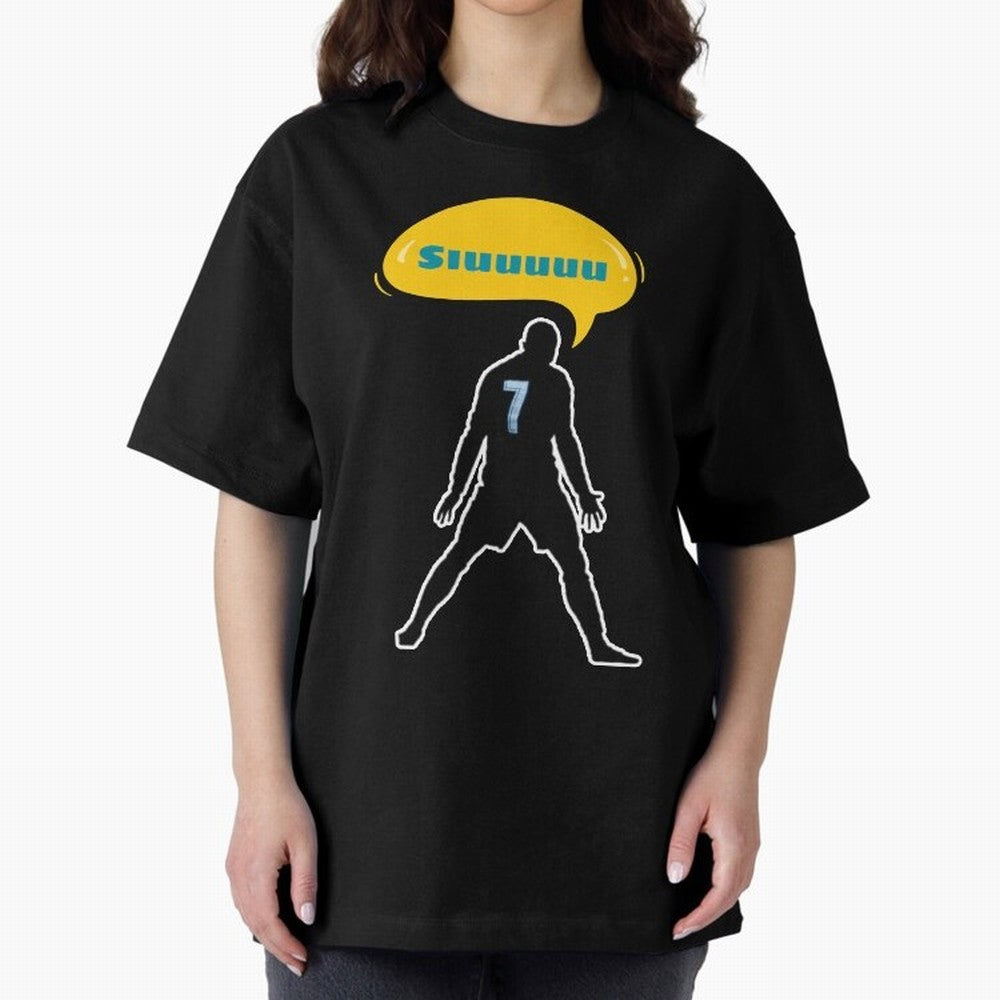 Siuuu Cristiano ronaldo goal Oversized T-Shirt Celebrate Every Goal in Match Day Hype around FIFA World Cup 2026 USA Canada Mexico, Messi and Cristiano Ronaldo, Portugal, Retro Football Energy, Iconic Rivalries, Trophy Chase Drama and Stadium