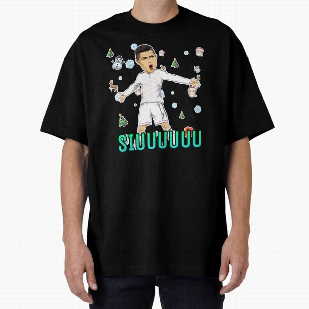 Siuuu christmas CR7 Oversized T-Shirt Feel Global Football Passion for FIFA World Cup 2026, Connected to Messi, CR7 and Mbappe, England, France and Netherlands, Game Day Rituals, Football Legends, Country Pride and the Road to the Final; Made for