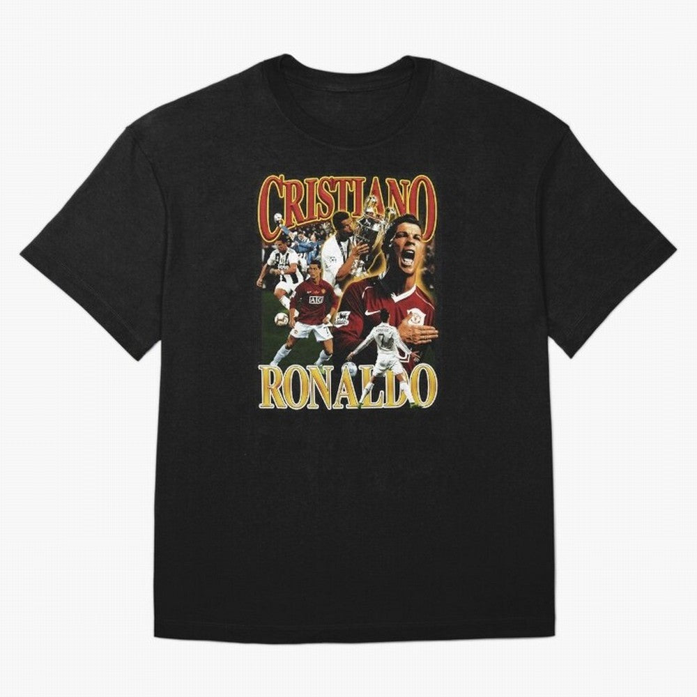 Cristiano Ronaldo Retro Collage Oversized T-Shirt Bring Retro Soccer Energy to Global Football Passion for FIFA World Cup 2026, Built around Neymar, Haaland and Cristiano Ronaldo, Spain and Netherlands, Fan Favorite Moments, National Team Passion,