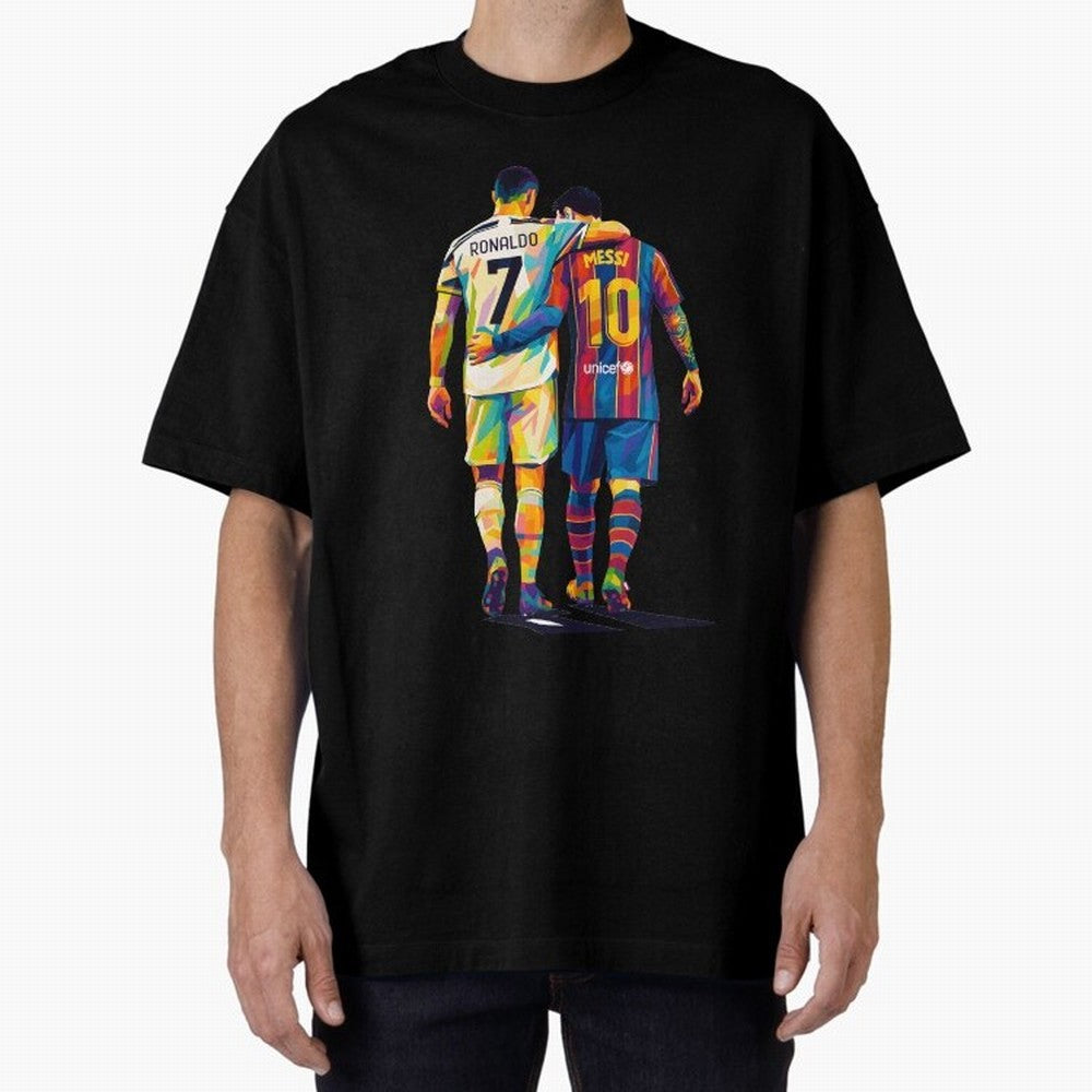 Cristiano Ronaldo & Messi Oversized T-Shirt Show Fan Pride Across FIFA World Cup 2026 Spirit, Capturing Netherlands, Messi, Neymar and Mbappe, Vintage Soccer Flavor, Modern Football Stars, National Flags and Final Night Emotion; Perfect for People