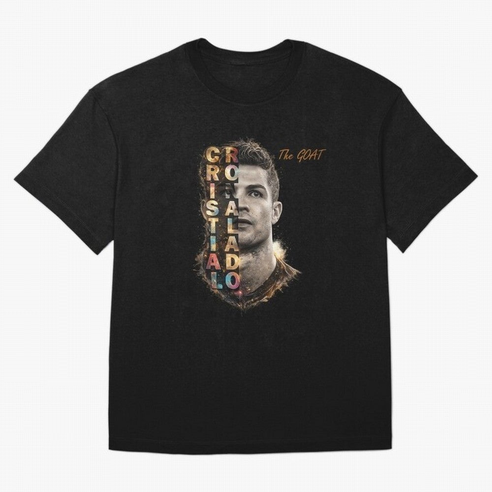 Cristiano Ronaldo Multicolor GOAT Oversized T-Shirt Show Your Tournament Heart for FIFA World Cup 2026 Group Stage Spirit, Made for Germany, Mbappe, Stadium Chants, National Pride, Trophy Dreams and Unforgettable Football Memories; Ideal for Fans