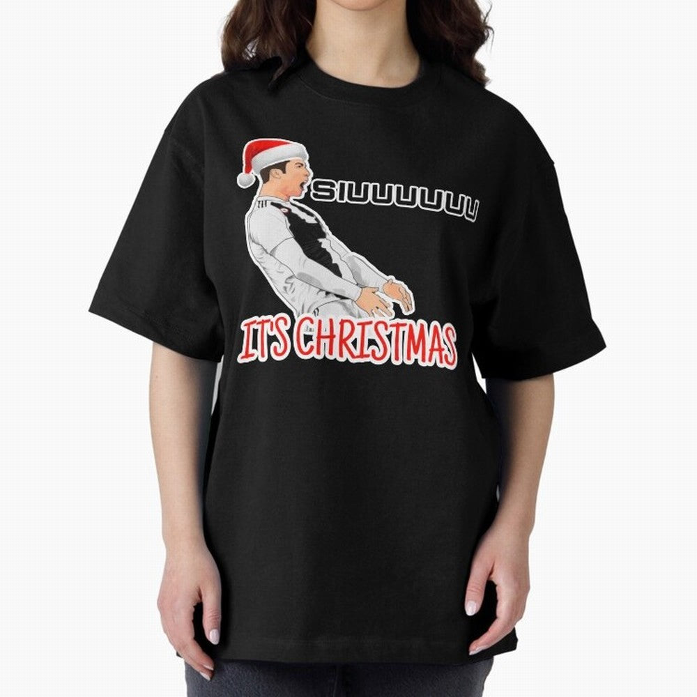 Siuuu it¡¯s Christmas CR7 funny Oversized T-Shirt Embrace FIFA World Cup 2026 Group Stage with Cristiano Ronaldo, Haaland and CR7, Spain and Netherlands Energy, Soccer Culture, Superstar Moments, National Team Dreams and Competitive Fire; Great for