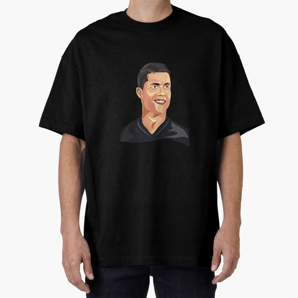 Cristiano Ronaldo Vector Art Graphics Design Oversized T-Shirt Capture FIFA World Cup 2026 Group Stage for Fans of Haaland and England and Germany, Bringing Football Passion, Legendary Performances, Festival Vibes and Supporter Community; Made for