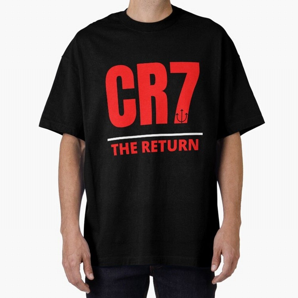 The Return of Cristiano Ronaldo to Manchester United - CR7 Oversized T-Shirt Celebrate Rivalries and Pride in FIFA World Cup 2026 for Fans of Cristiano Ronaldo and England, France and Netherlands, Bringing Championship Spirit, Famous Goals, Roaring