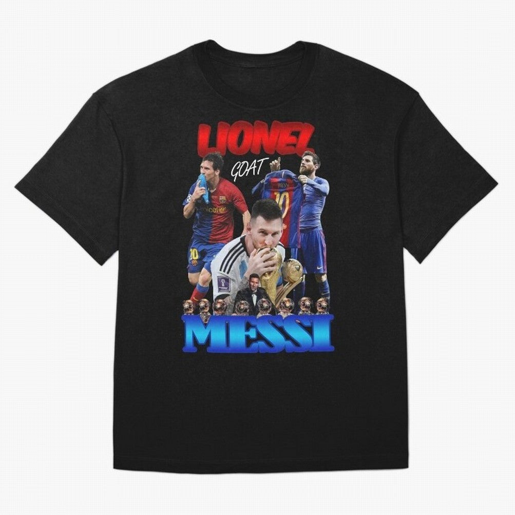 Lionel Messi GOAT: Barcelona & Argentina Oversized T-Shirt Carry the Dream of FIFA World Cup 2026 Spirit, Inspired by France, CR7, Football History, Final Match Energy, Crowd Noise and Once in a Lifetime Moments; Ideal for Fans Who Follow Messi,
