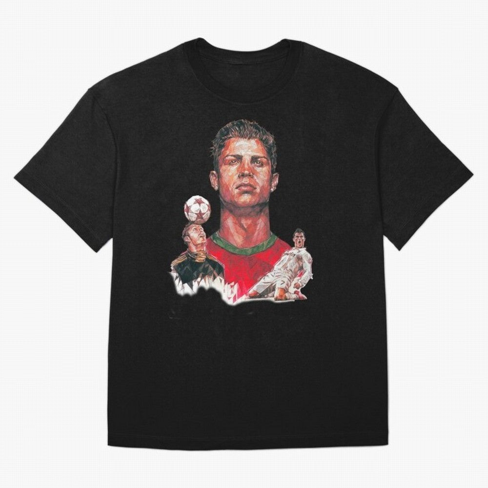 ronaldo Oversized T-Shirt Elevate Global Football Passion for FIFA World Cup 2026 USA Canada Mexico, Centered on Haaland, France and Portugal, Vintage Soccer Flavor, Modern Football Stars, National Flags and Final Night Emotion; Made for Die Hard