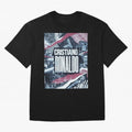 Cristiano Ronaldo Oversized T-Shirt Honor the Football Icons of FIFA World Cup 2026 Group Stage Spirit, Highlighting France and Portugal, Messi, CR7 and Mbappe, Classic Soccer Heritage, Championship Pressure, Fan Loyalty and International Pride;