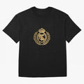 REAL MADRID GOLDEN Oversized T-Shirt Represent Global Football Passion for FIFA World Cup 2026, Capturing Messi and Cristiano Ronaldo, Netherlands, Worldwide Fan Energy, Dramatic Goals, Stadium Lights and Championship Celebrations; Perfect for
