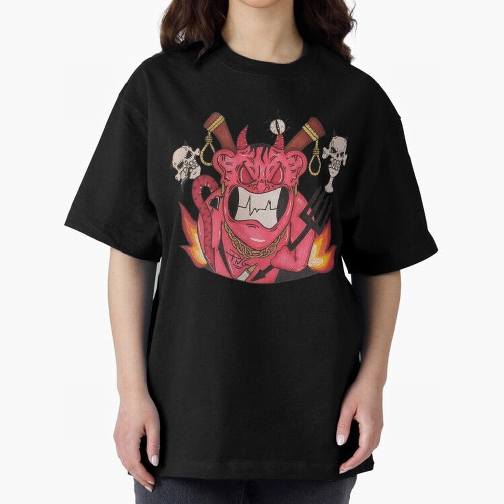 Devil Graffit Oversized T-Shirt Bring Retro Soccer Energy to FIFA World Cup 2026 USA Canada Mexico for Fans of Cristiano Ronaldo, Haaland and CR7 and Spain and Netherlands, Bringing Game Day Rituals, Football Legends, Country Pride and the Road to