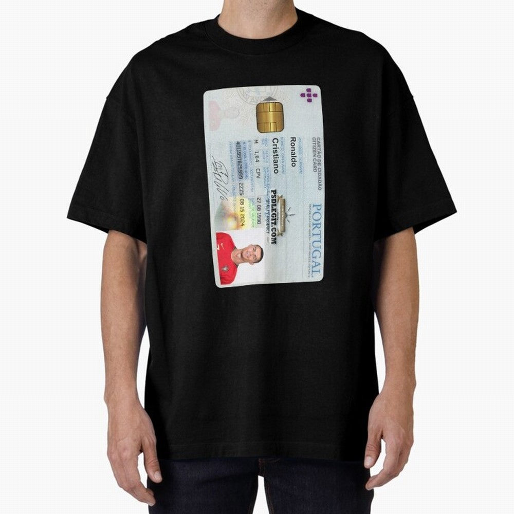 Cristiano Ronaldo CARD ID Oversized T-Shirt Celebrate Soccer Greatness during the FIFA World Cup 2026 Group Stage Journey through Cristiano Ronaldo, Haaland and CR7 Highlights, Netherlands Pride, Championship Spirit, Famous Goals, Roaring Crowds