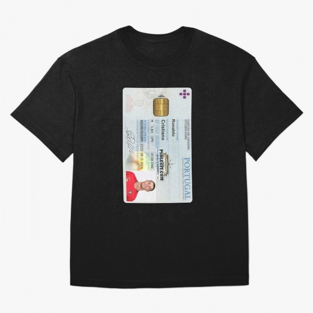 Cristiano Ronaldo CARD ID Oversized T-Shirt Celebrate Soccer Greatness during the FIFA World Cup 2026 Group Stage Journey through Cristiano Ronaldo, Haaland and CR7 Highlights, Netherlands Pride, Championship Spirit, Famous Goals, Roaring Crowds