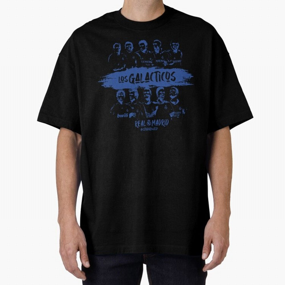 Los Galacticos Oversized T-Shirt Capture the FIFA World Cup 2026 Group Stage Journey through Mbappe and Neymar Highlights, France and Portugal Pride, Vintage Soccer Flavor, Modern Football Stars, National Flags and Final Night Emotion; Ideal for