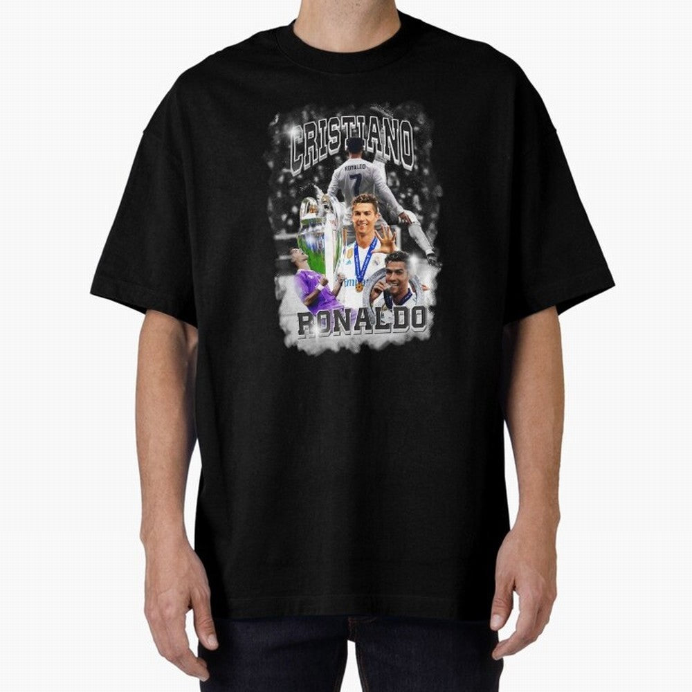 Cristiano Ronaldo Oversized T-Shirt Back Your Heroes with Match Day Hype around FIFA World Cup 2026, Mbappe and Neymar, England, Champion Mindset, Group Stage Buzz, Knockout Tension and Passionate Fan Culture; Perfect for Supporters Who Want Bold