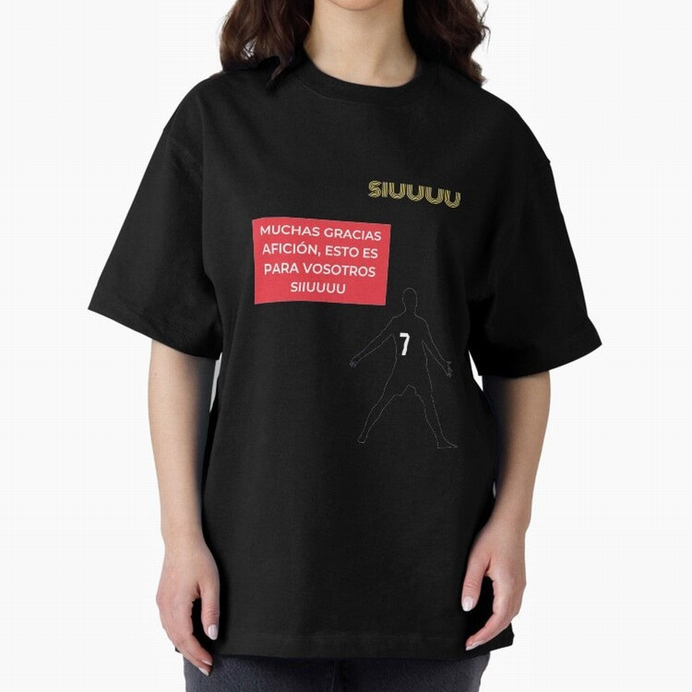 SIUUU CR7 Oversized T-Shirt Capture FIFA World Cup 2026 Group Stage Filled with CR7 and Messi, Argentina and Brazil Energy, Retro Football Energy, Iconic Rivalries, Trophy Chase Drama and Stadium Atmosphere; Perfect for Supporters Who Want Bold