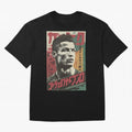 Cristiano Vintage Warned Japanese Poster Oversized T-Shirt Step into FIFA World Cup 2026 USA Canada Mexico for Fans of Messi and Cristiano Ronaldo and Argentina, France and Brazil, Bringing Vintage Soccer Flavor, Modern Football Stars, National