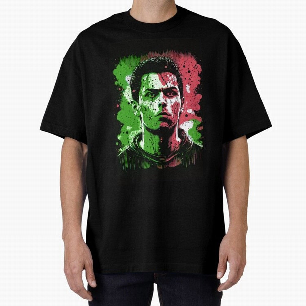 Cristiano Ronaldo Oversized T-Shirt Honor Champions and Dreams in Global Football Passion for FIFA World Cup 2026, Inspired by Cristiano Ronaldo, Haaland and CR7, Spain and Netherlands, Stadium Chants, National Pride, Trophy Dreams and
