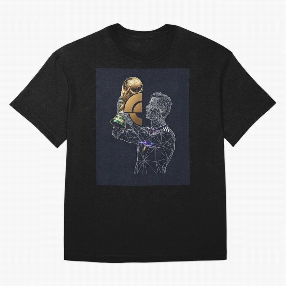 Digital Football Oversized T-Shirt Show Up for the Glory of FIFA World Cup 2026 USA Canada Mexico Spirit, with Brazil, Portugal and Argentina, Haaland and Mbappe, Vintage Soccer Flavor, Modern Football Stars, National Flags and Final Night Emotion;