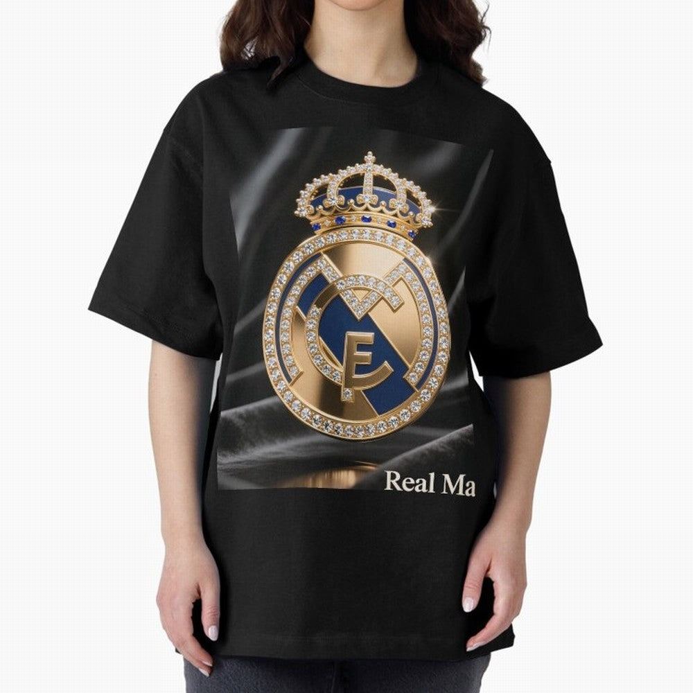 Gold Madrid Real Oversized T-Shirt Get Ready for FIFA World Cup 2026 USA Canada Mexico Spirit, Inspired by Argentina, Messi and Cristiano Ronaldo, Global Supporter Spirit, Legendary Goals, National Colors and Tournament Celebration; Created for