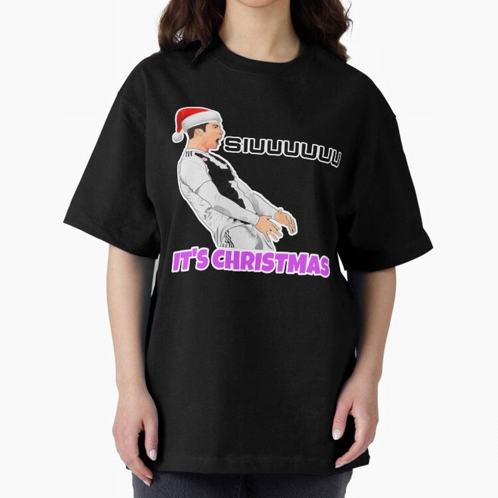 It¡¯s Christmas siuuu CR7 funny Oversized T-Shirt Join FIFA World Cup 2026 USA Canada Mexico Spirit, with Germany, Messi, Football Festival Excitement, Trophy Ambitions, Country Rivalries and Star Player Buzz; Created for Match Day Parties, Soccer