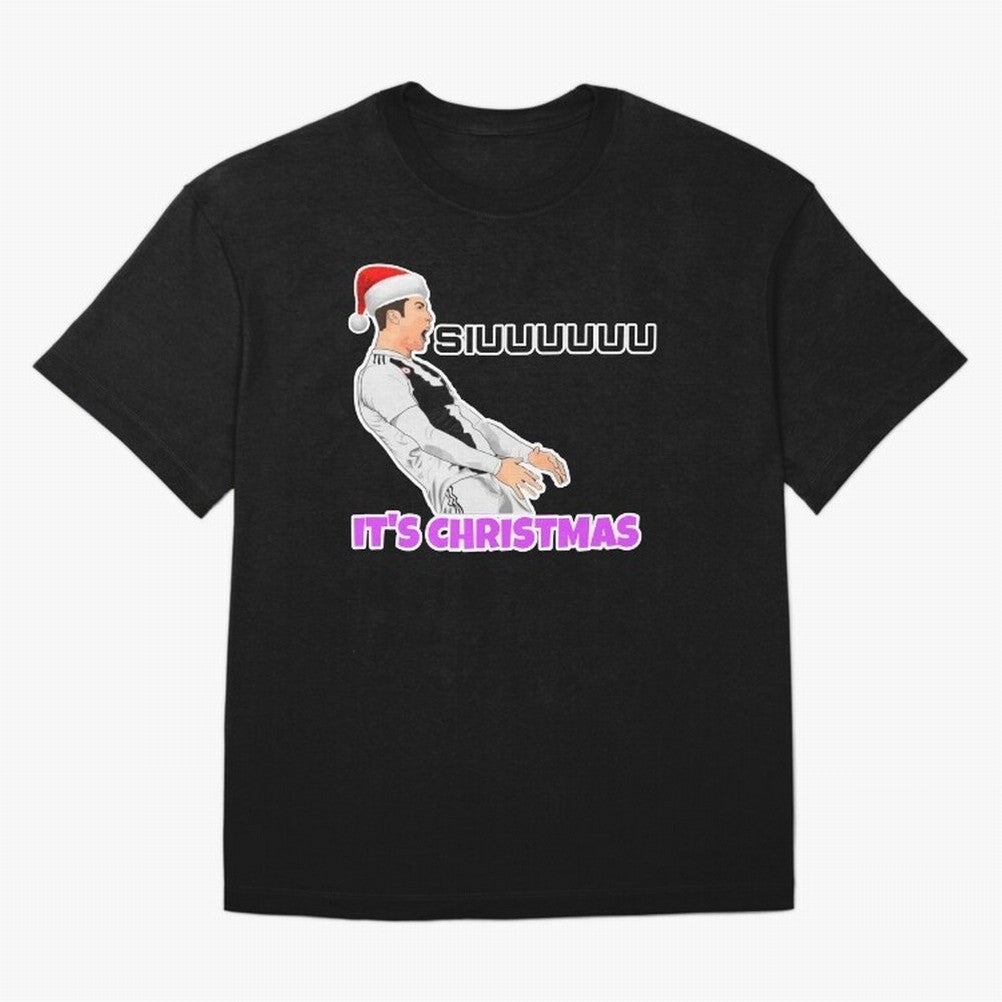 It¡¯s Christmas siuuu CR7 funny Oversized T-Shirt Join FIFA World Cup 2026 USA Canada Mexico Spirit, with Germany, Messi, Football Festival Excitement, Trophy Ambitions, Country Rivalries and Star Player Buzz; Created for Match Day Parties, Soccer