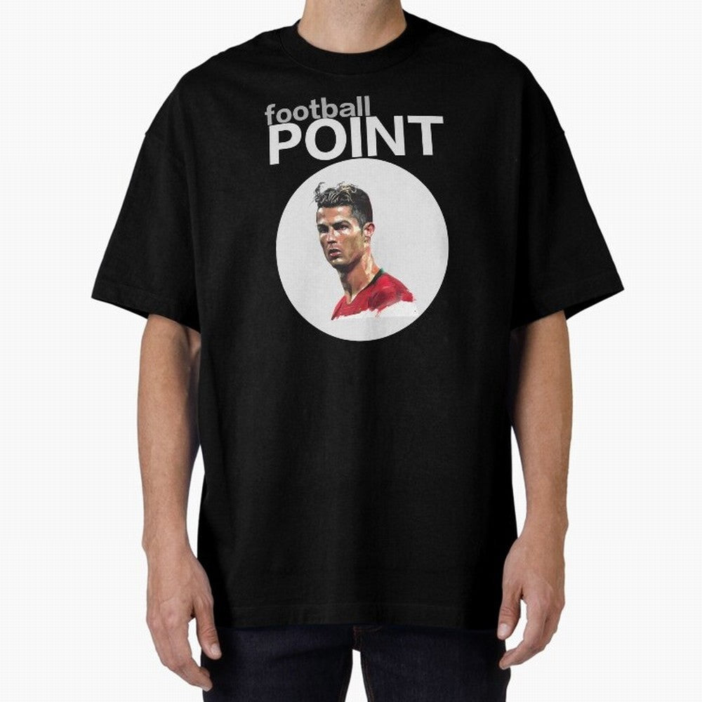 football POINT Oversized T-Shirt Spotlight Match Day Hype around FIFA World Cup 2026, Messi, CR7 and Mbappe, England, Championship Spirit, Famous Goals, Roaring Crowds and International Football Unity; Created for Match Day Parties, Soccer Gifts,