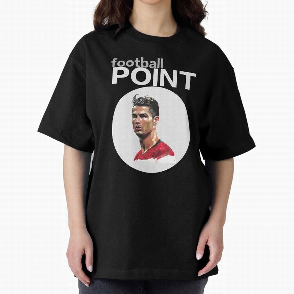 football POINT Oversized T-Shirt Spotlight Match Day Hype around FIFA World Cup 2026, Messi, CR7 and Mbappe, England, Championship Spirit, Famous Goals, Roaring Crowds and International Football Unity; Created for Match Day Parties, Soccer Gifts,