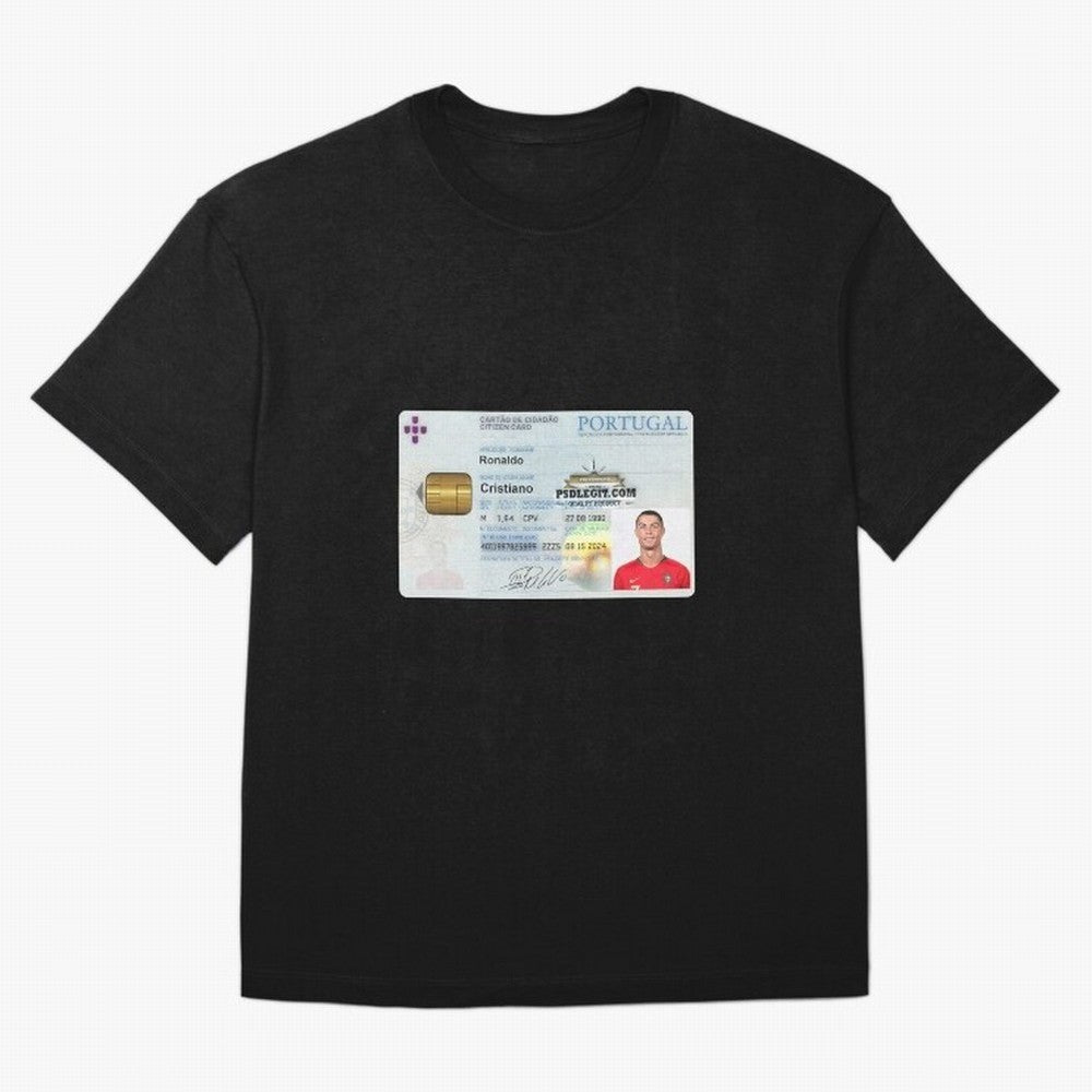 Cristiano Ronaldo CARD ID Oversized T-Shirt Turn Football Passion into Global Football Passion for FIFA World Cup 2026 USA Canada Mexico, Made for Messi, Neymar and Mbappe, England, Goal Celebration Energy, Supporter Heritage, Football Icons and