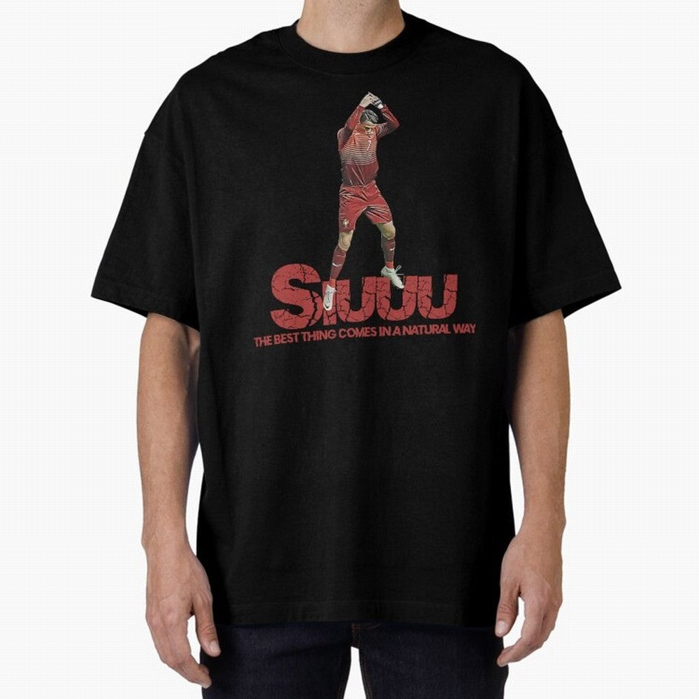 Cr7 Ronaldo Siuuu Oversized T-Shirt Celebrate Soccer Greatness during Match Day Hype around FIFA World Cup 2026, CR7 and Messi, Portugal, Spain and Germany, Vintage Soccer Flavor, Modern Football Stars, National Flags and Final Night Emotion; Made