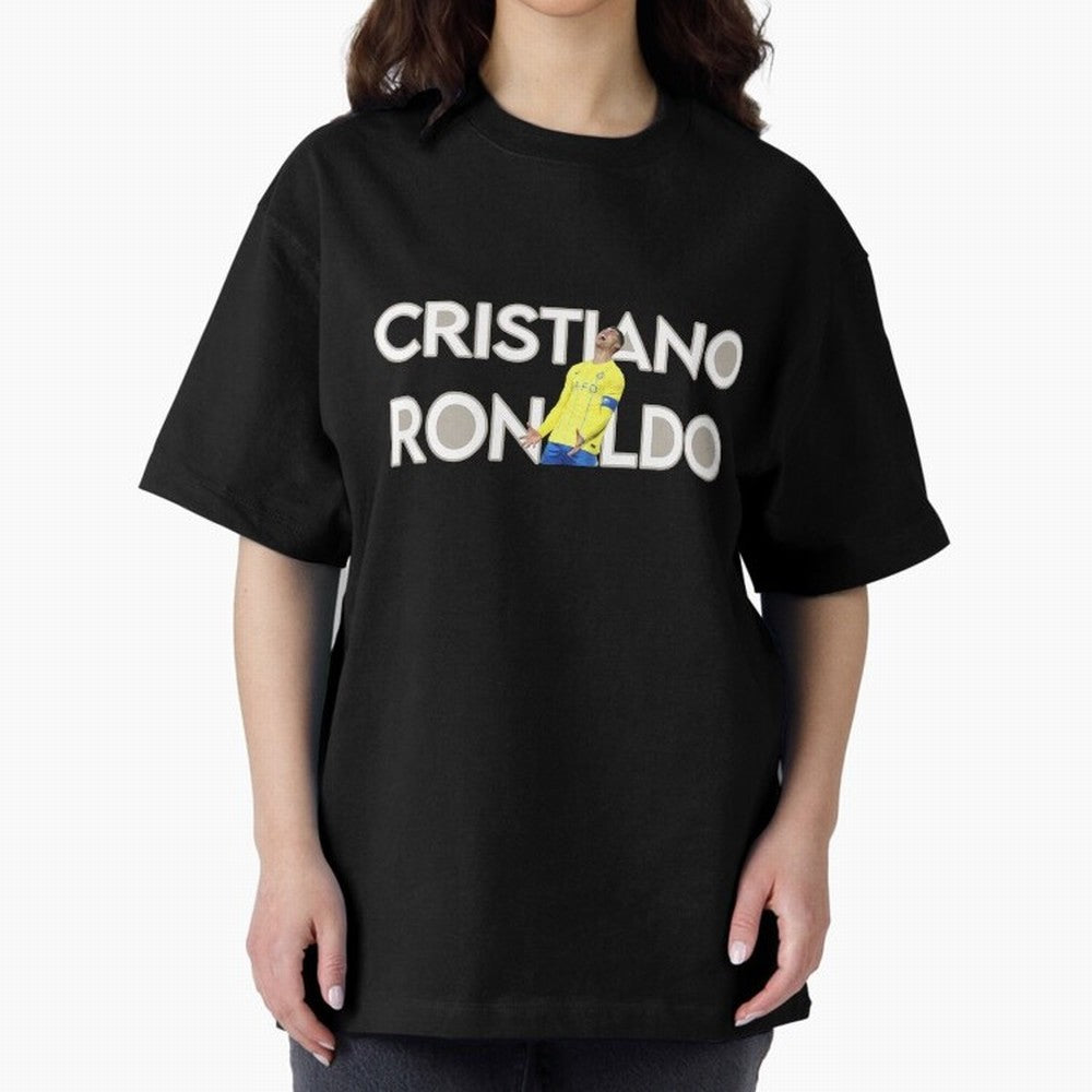 Cristiano Ronaldo Oversized T-Shirt Feel International Energy from FIFA World Cup 2026 Inspired by Mbappe, Spain Energy, Soccer Culture, Superstar Moments, National Team Dreams and Competitive Fire; Great for Watch Parties, Sports Bars, Family