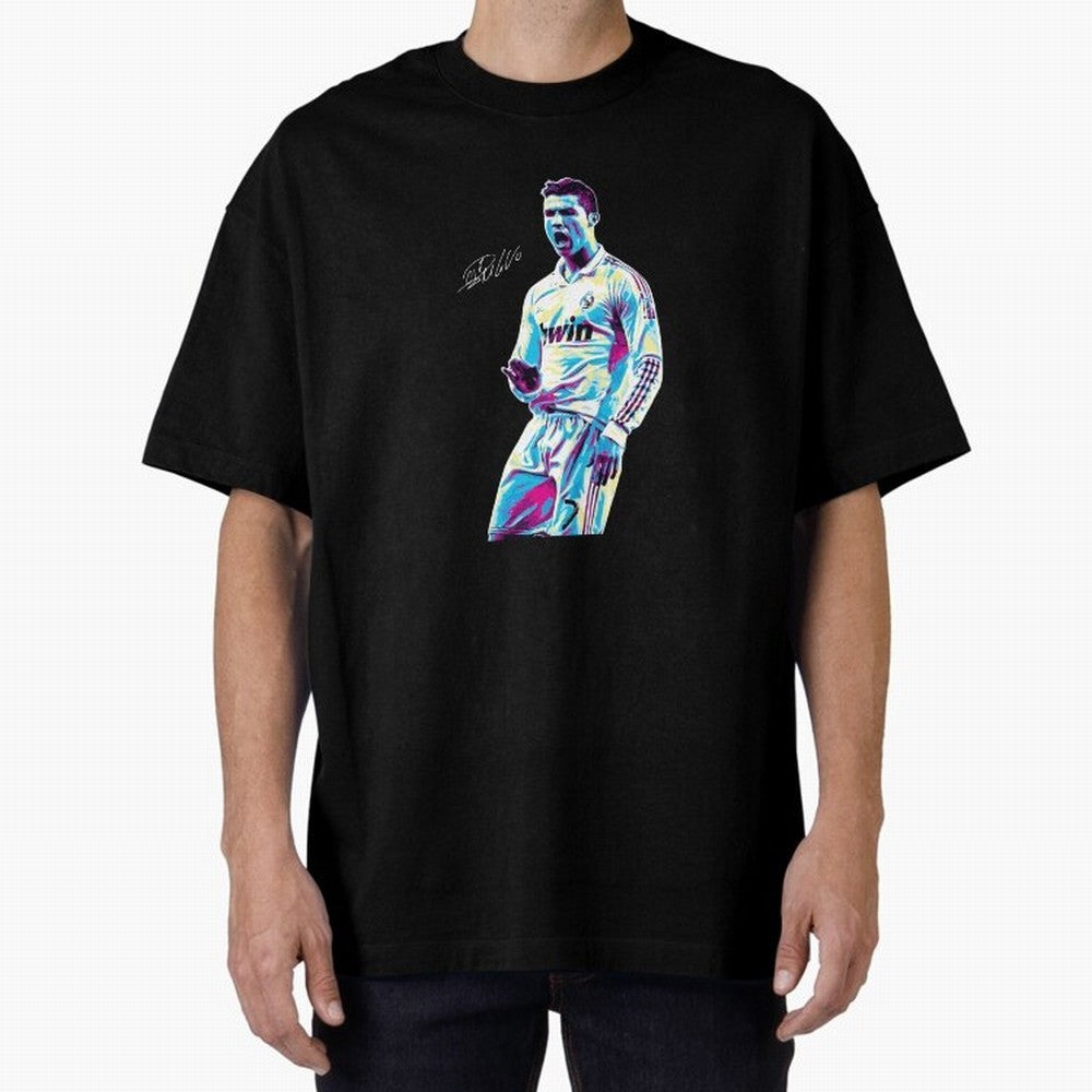 Cristiano Ronaldo Oversized T-Shirt Represent FIFA World Cup 2026 Spirit, Capturing France, Messi, CR7 and Mbappe, Fan Favorite Moments, National Team Passion, Big Match Drama and Soccer History; Made for Die Hard Supporters, Soccer Lovers, Game